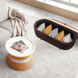 Ottomans & Footstools: Coffee Table Storage Ottoman - Velvet Padded Blanket Box Bench IRENE BROWN