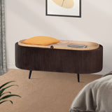 Ottomans & Footstools: Coffee Table Storage Ottoman - Velvet Padded Blanket Box Bench IRENE BROWN