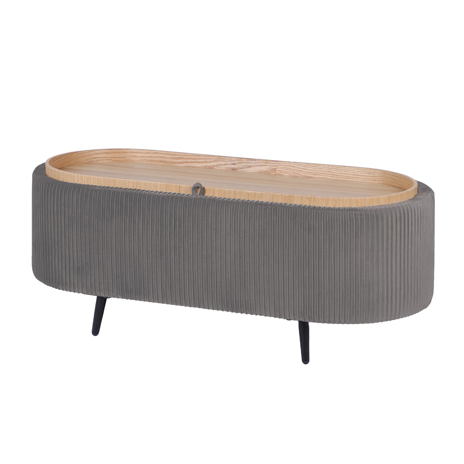 Ottomans & Footstools: Coffee Table Storage Ottoman - Velvet Padded Blanket Box Bench IRENE GREY