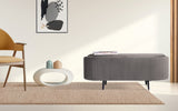 Ottomans & Footstools: Coffee Table Storage Ottoman - Velvet Padded Blanket Box Bench IRENE GREY