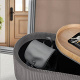 Ottomans & Footstools: Coffee Table Storage Ottoman - Velvet Padded Blanket Box Bench IRENE GREY