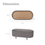 Ottomans & Footstools: Coffee Table Storage Ottoman - Velvet Padded Blanket Box Bench IRENE GREY