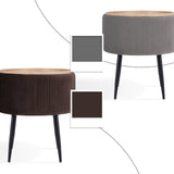 Ottomans & Footstools: Side Table Storage Ottoman - Velvet Padded Stool Vanity Footstool CLEO BROWN