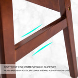 Table & Bar Stools: 4X Wooden Bar Stool Dining Chair Leather SOPHIA 65cm WHITE BROWN