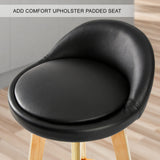 Table & Bar Stools: 4X Wooden Bar Stool Dining Chair Leather LEILA 72cm BLACK
