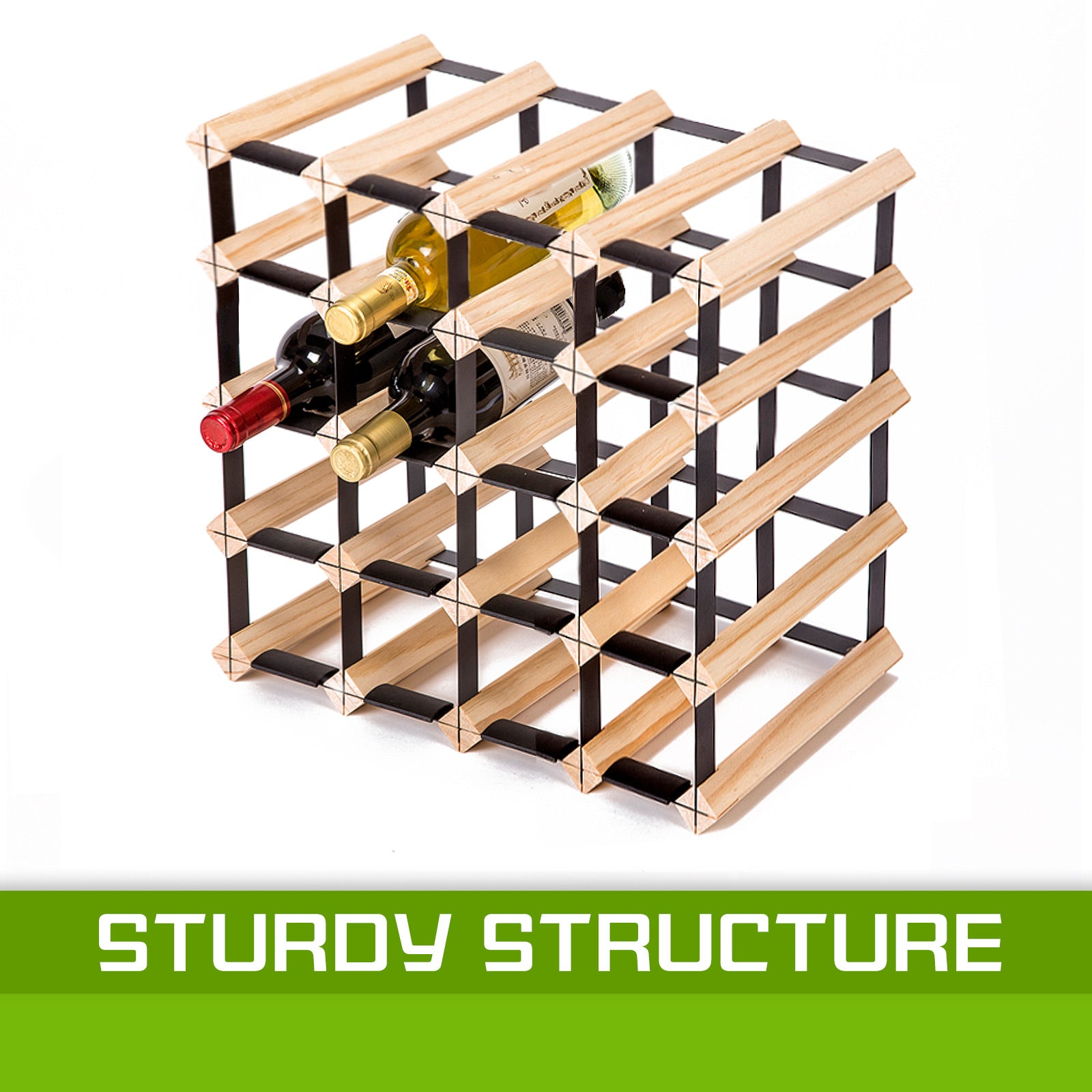 Wine Racks: Timber Wine Rack Storage Cellar Organiser 20 Bottle