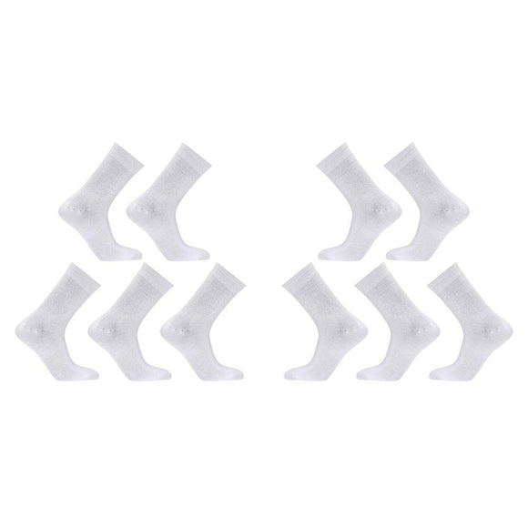 10X Rexy 3D Seamless Crew Socks Medium Slim Breathable WHITE