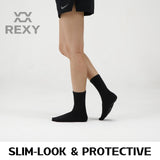 5X Rexy 3D Seamless Crew Socks Medium Slim Breathable BLACK