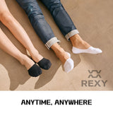 5X Rexy Daily No Show Ankle Socks Medium Non-Slip Breathable MULTI COLOUR