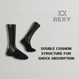 3X Rexy Cushion No Show Ankle Socks Small Non-Slip Breathable BLACK