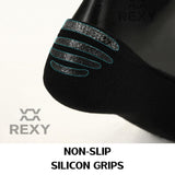 3X Rexy Cushion No Show Ankle Socks Small Non-Slip Breathable BLACK