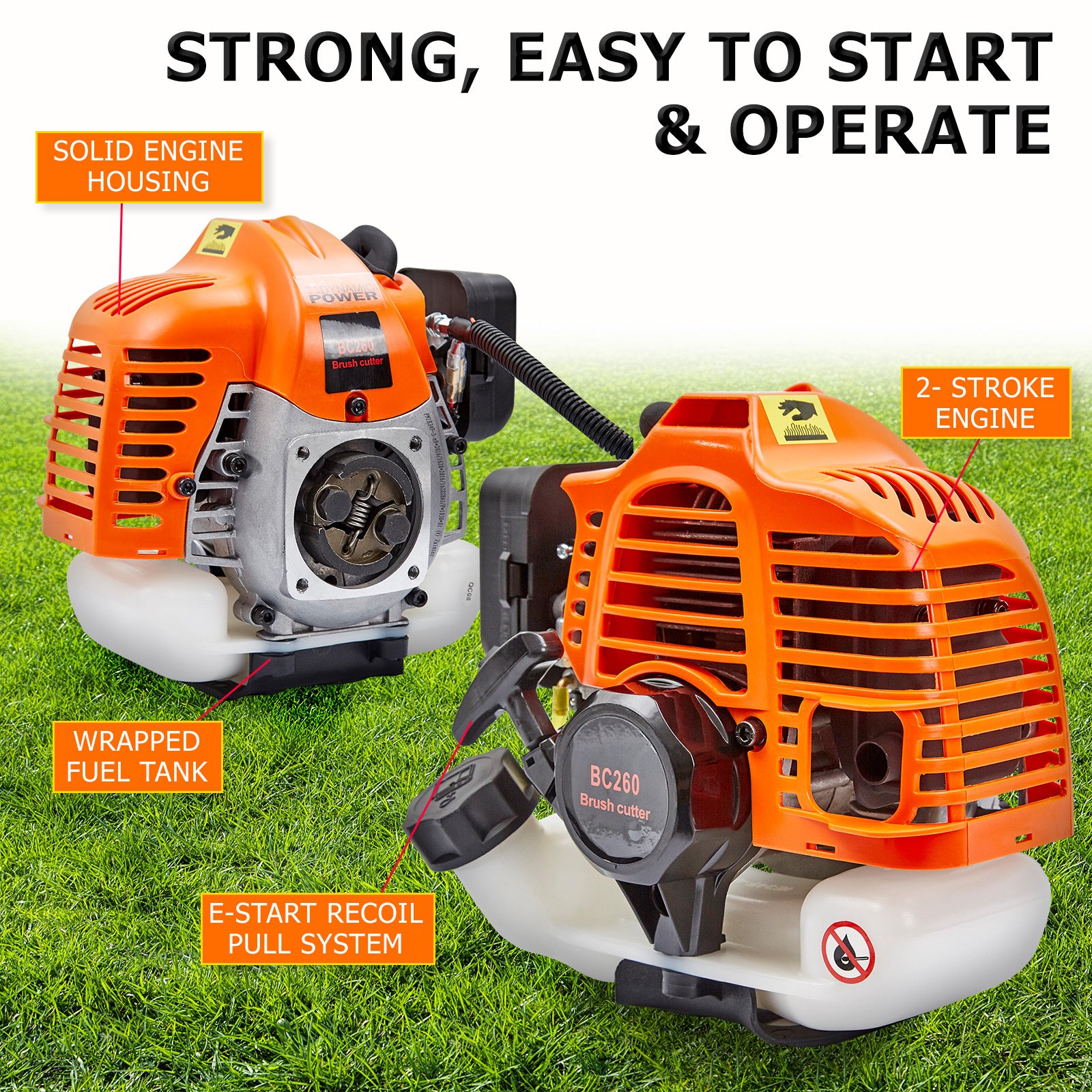 Gardening Tools: Dynamic Power 26cc Petrol Whipper Snipper Brush Cutter + 4 Blade