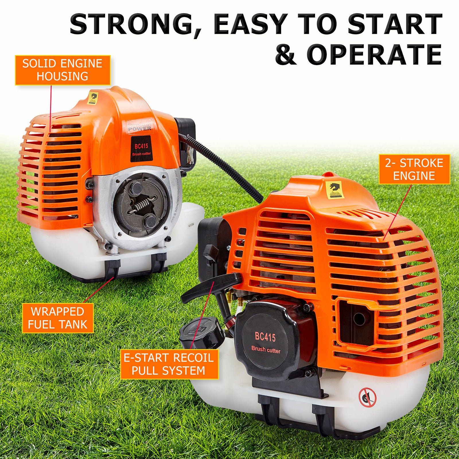 Gardening Tools: Dynamic Power 43cc Petrol Whipper Snipper Brush Cutter + 4 Blade