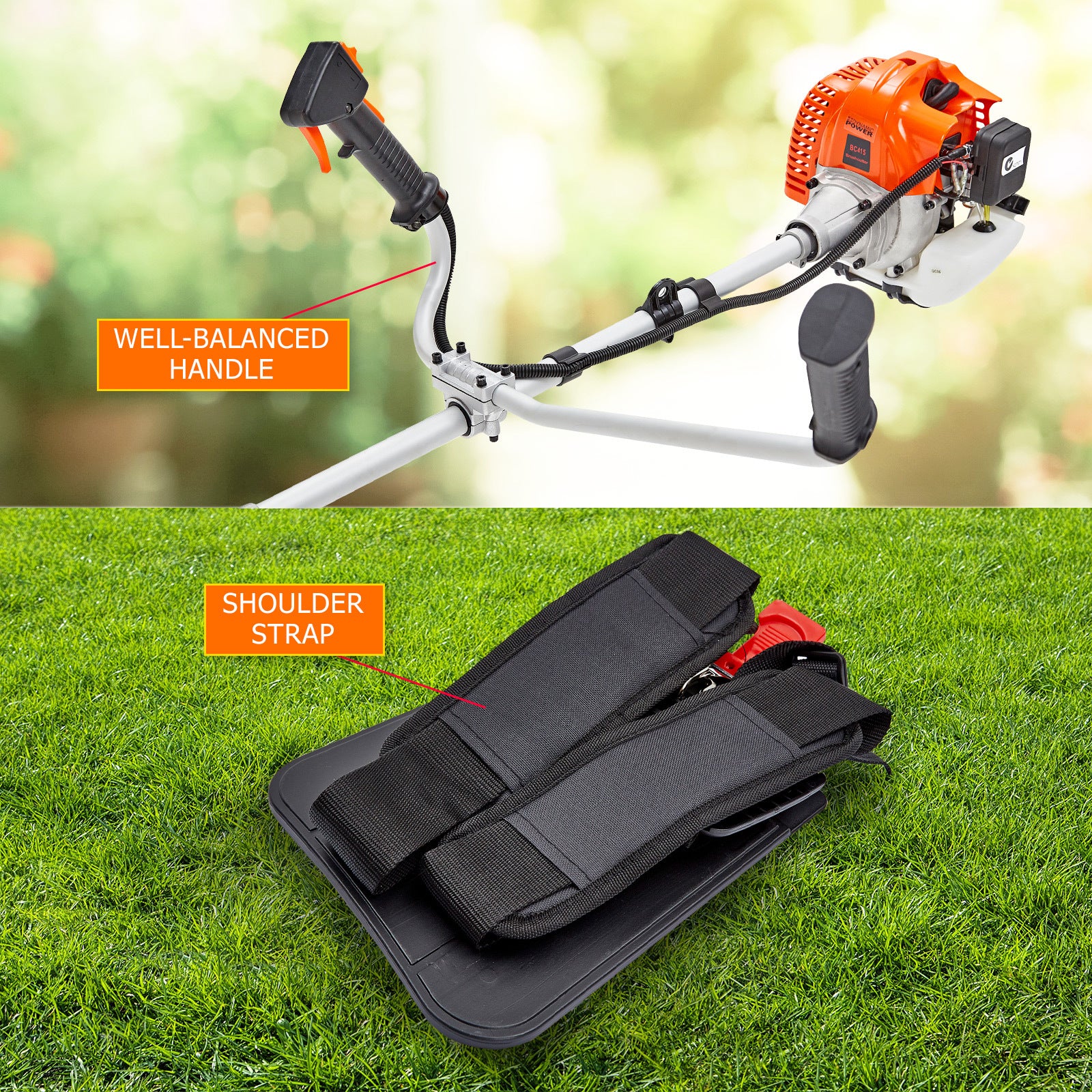 Gardening Tools: Dynamic Power 43cc Petrol Whipper Snipper Brush Cutter + 4 Blade