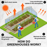Greenhouses & Accessories: Garden Greenhouse Walk-In Shed 3.5x2x2M PE Apex