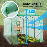 Greenhouses & Accessories: Garden Greenhouse Walk-In Shed 3.5x2x2M PE Apex