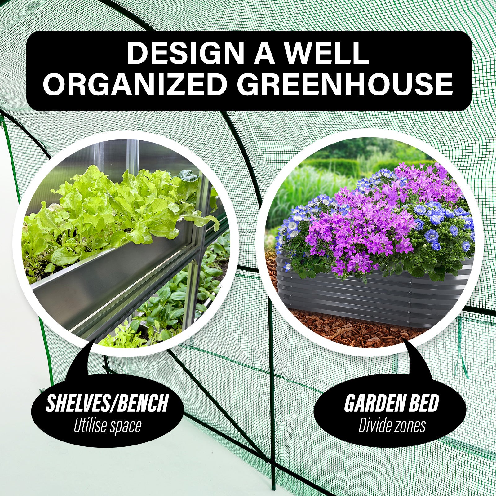 Greenhouses & Accessories: Garden Greenhouse Walk-In Shed 3.5x2x2M PE Apex