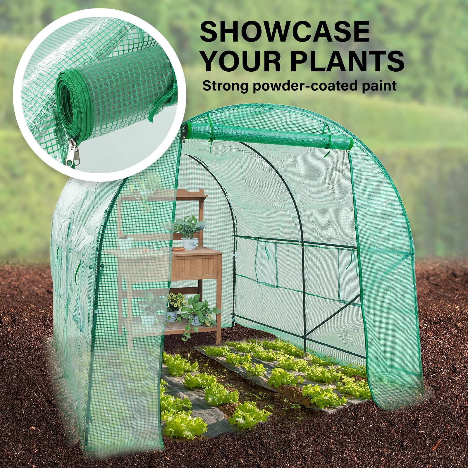 Greenhouses & Accessories: Garden Greenhouse Shed PE Cover Only 300cm Dome Tunnel