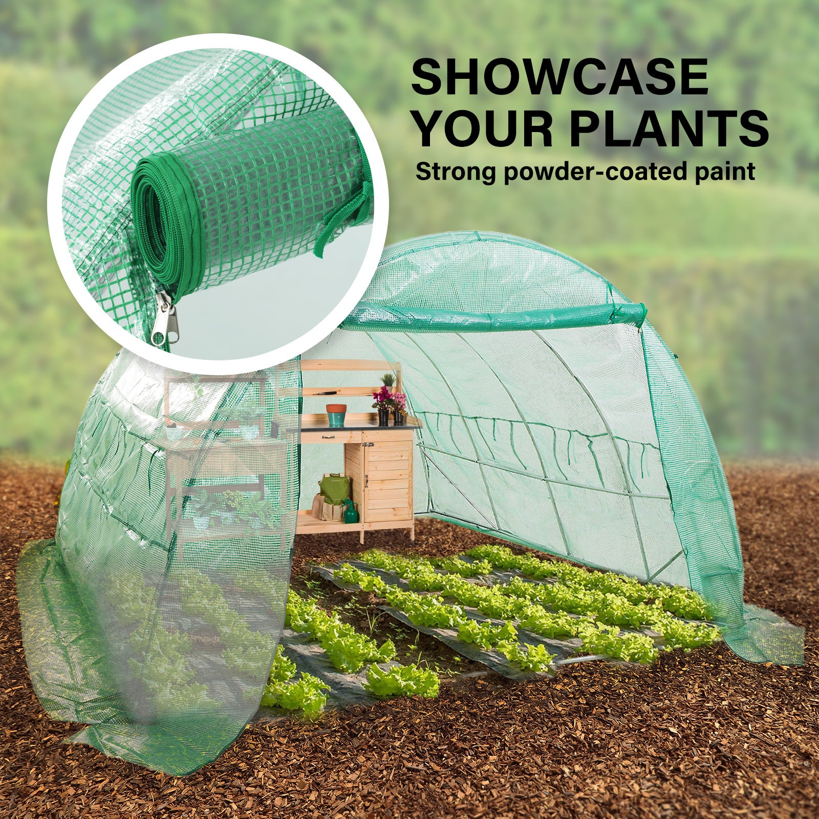 Greenhouses & Accessories: Garden Greenhouse Shed PE Cover Only 400cm Dome Tunnel