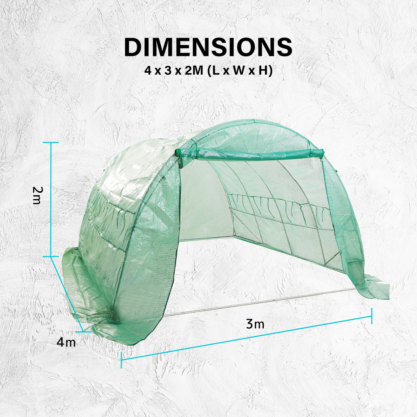 Greenhouses & Accessories: Garden Greenhouse Shed PE Cover Only 400cm Dome Tunnel