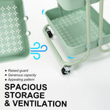 Kitchen & Dining Trolleys: Trolley Cart Storage Utility Rack Shelf Organiser Swivel Kitchen 2 Tier GREEN