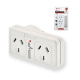 Powerboards & Adapters: Sansai Surge Protected Adaptor Double Left Hand
