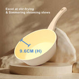 Skillets & Frying Pans: Giorno Felice IH Wok Pan 28cm Ceramic Non-Stick Stir Frypan Induction