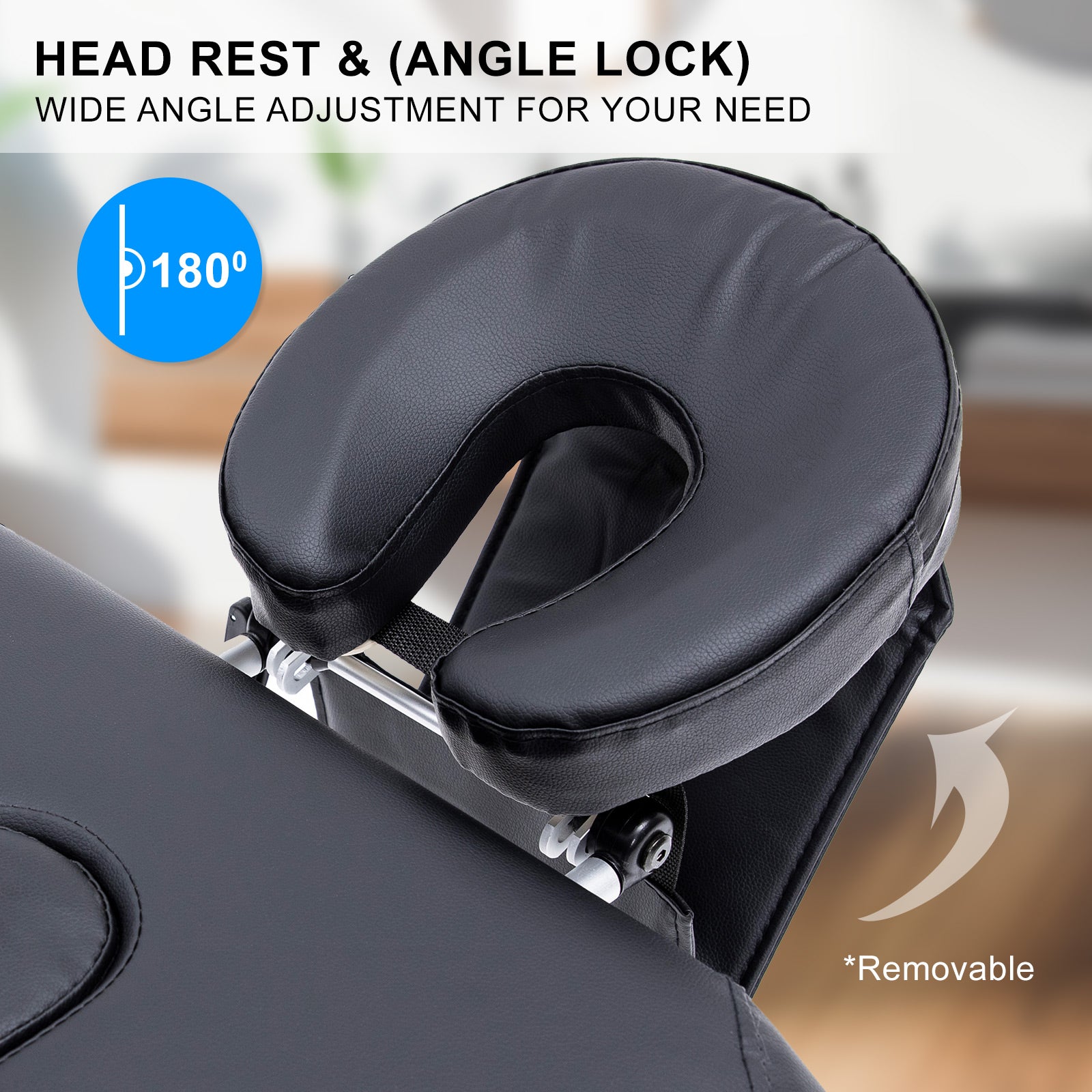Massage Chairs: Aluminium Portable Beauty Massage Table Bed 2 Fold 55cm Black