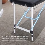 Massage Chairs: Aluminium Portable Beauty Massage Table Bed 2 Fold 55cm Black