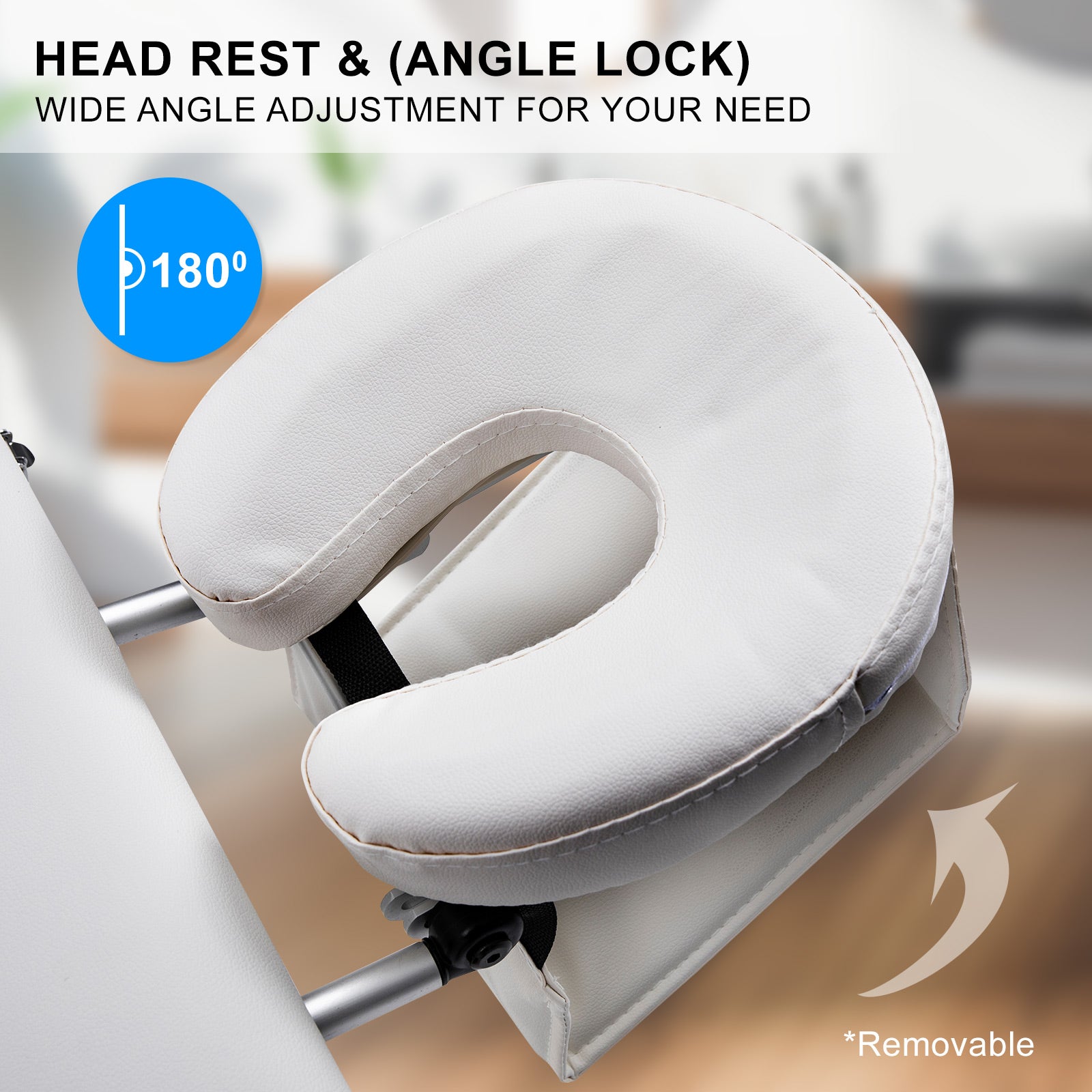 Massage Chairs: Aluminium Portable Beauty Massage Table Bed 2 Fold 55cm White