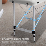 Massage Chairs: Aluminium Portable Beauty Massage Table Bed 2 Fold 55cm White