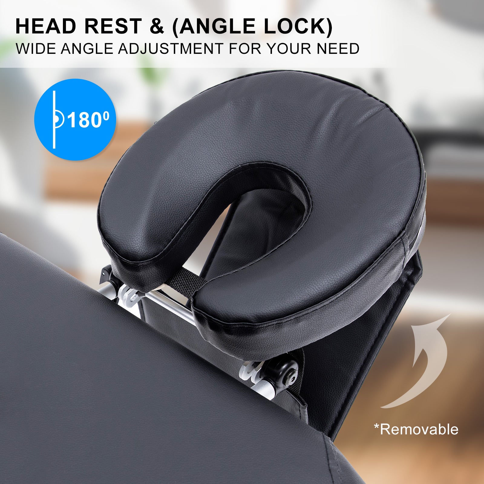 Massage Chairs: Aluminium Portable Beauty Massage Table Bed 3 Fold 70cm Black