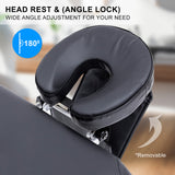 Massage Chairs: Aluminium Portable Beauty Massage Table Bed 3 Fold 70cm Black