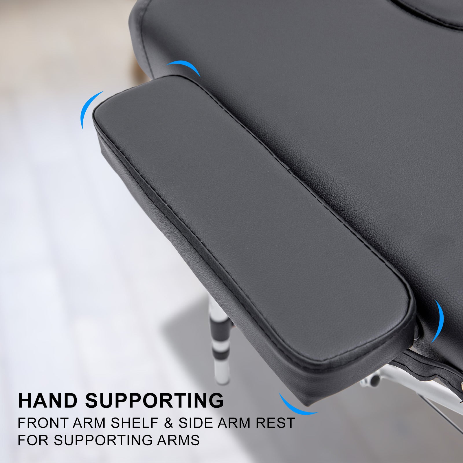Massage Chairs: Aluminium Portable Beauty Massage Table Bed 3 Fold 70cm Black