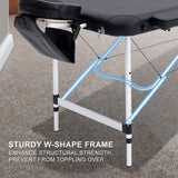 Massage Chairs: Aluminium Portable Beauty Massage Table Bed 3 Fold 70cm Black