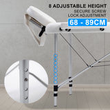 Massage Chairs: Aluminium Portable Beauty Massage Table Bed 3 Fold 70cm White