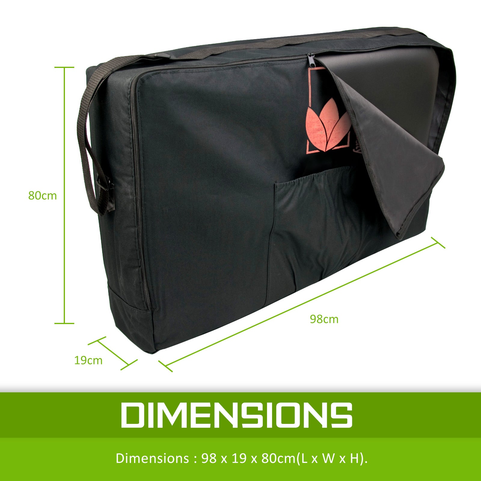 Massage Chairs: Massage Table Bed Portable Carry Bag 75cm BLACK