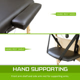 Massage Chairs: Wooden Portable Massage Table Bed 3 Fold 70cm BLACK