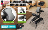Massage Chairs: Aluminium Portable Beauty Massage Foldable Chair Table BLACK