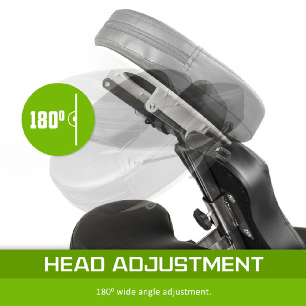 Massage Chairs: Aluminium Portable Beauty Massage Foldable Chair Table BLACK