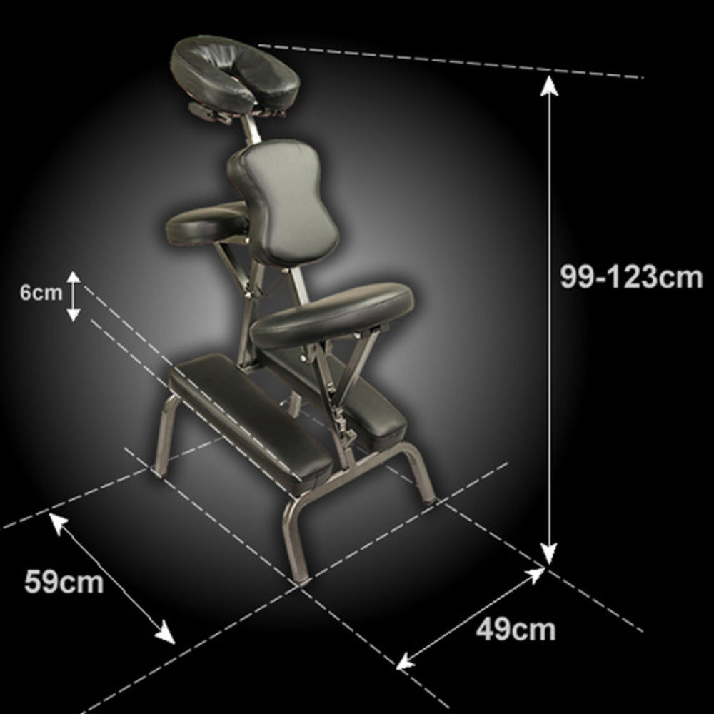 Massage Chairs: Aluminium Portable Beauty Massage Foldable Chair Table BLACK
