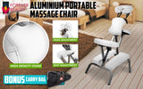 Massage Chairs: Aluminium Portable Beauty Massage Foldable Chair Table WHITE