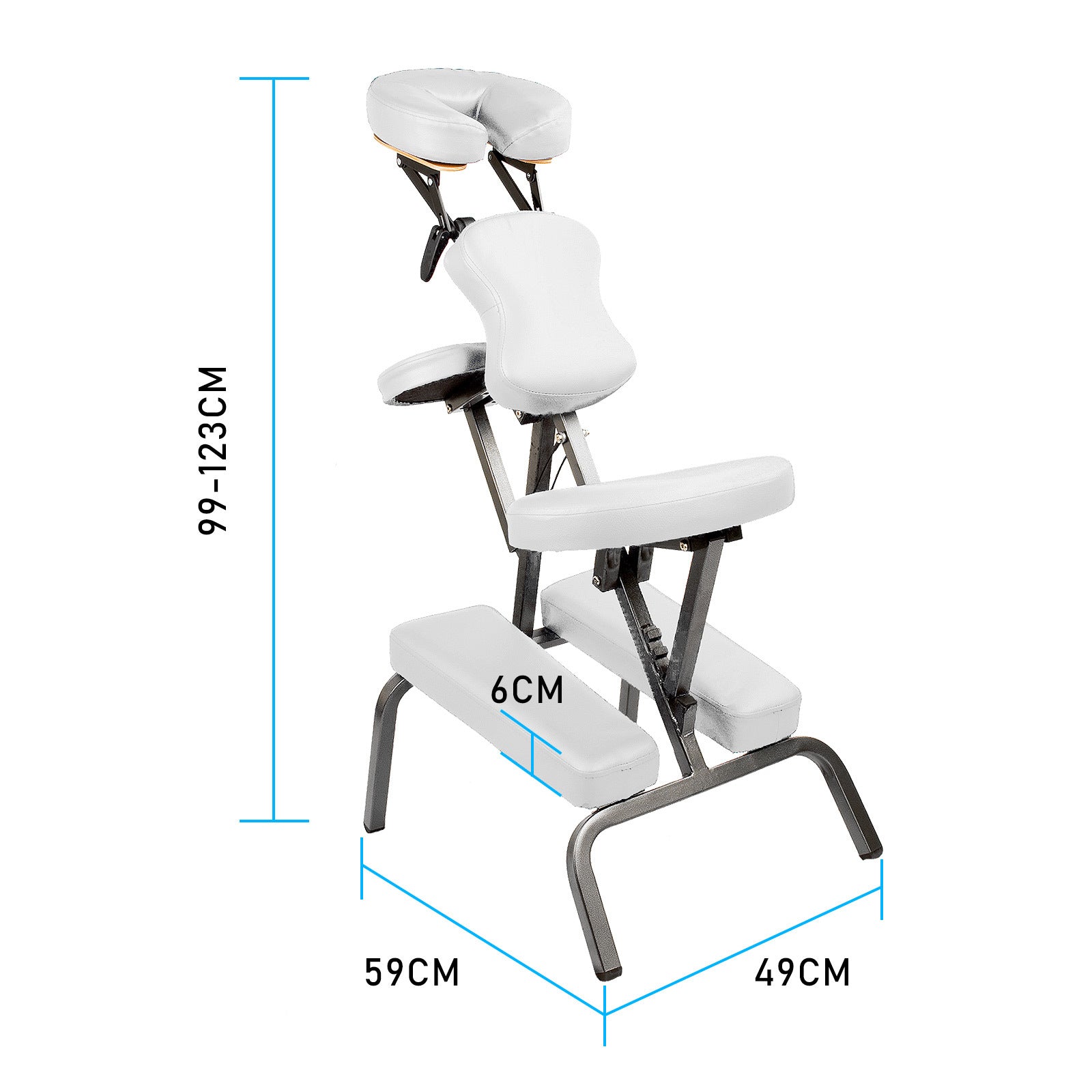Massage Chairs: Aluminium Portable Beauty Massage Foldable Chair Table WHITE