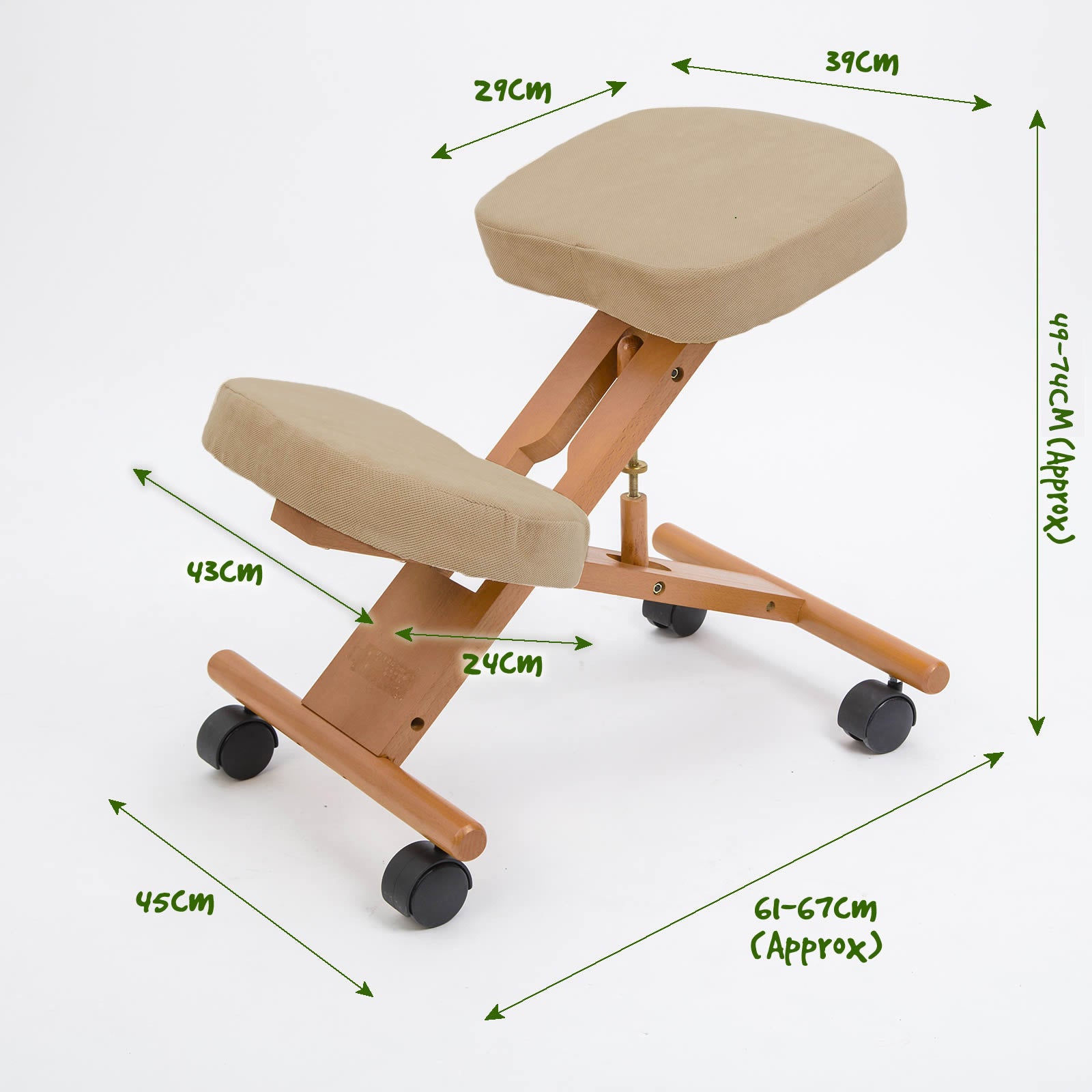 Office & Desk Chairs: Ergonomic Adjustable Kneeling Chair BEIGE
