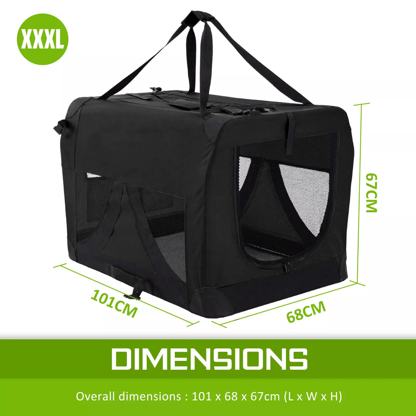 Dog Playpens & Gates: Portable Soft Dog Cage Crate Carrier XXXL BLACK