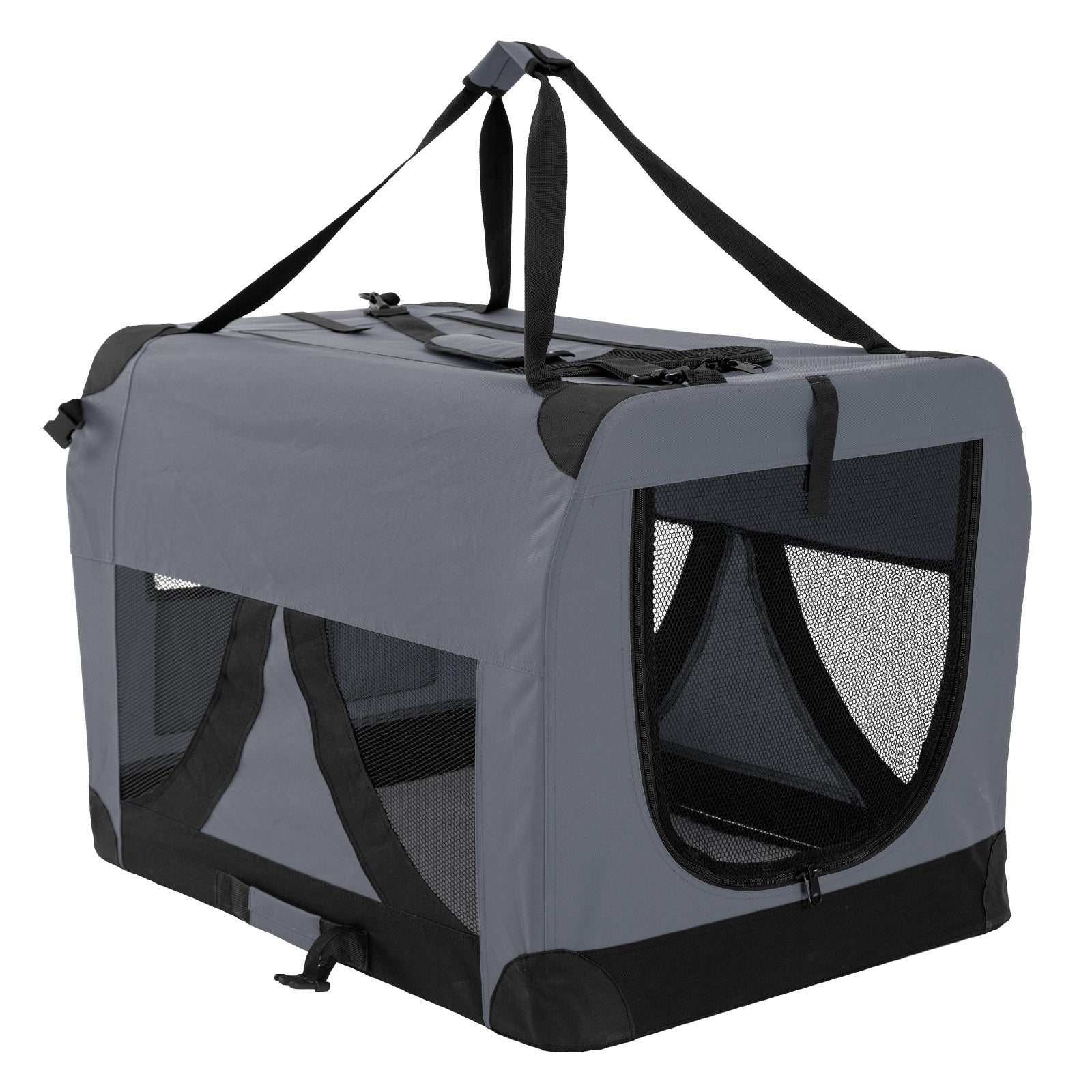 Dog Playpens & Gates: Portable Soft Dog Cage Crate Carrier XXXL GREY
