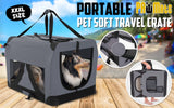 Dog Playpens & Gates: Portable Soft Dog Cage Crate Carrier XXXL GREY