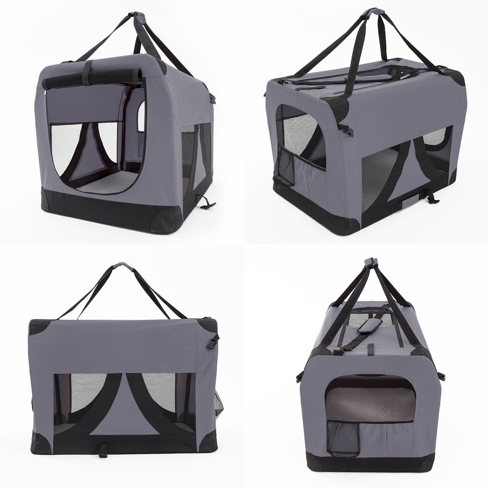 Dog Playpens & Gates: Portable Soft Dog Cage Crate Carrier XXXL GREY