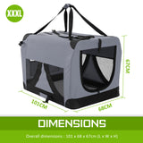 Dog Playpens & Gates: Portable Soft Dog Cage Crate Carrier XXXL GREY