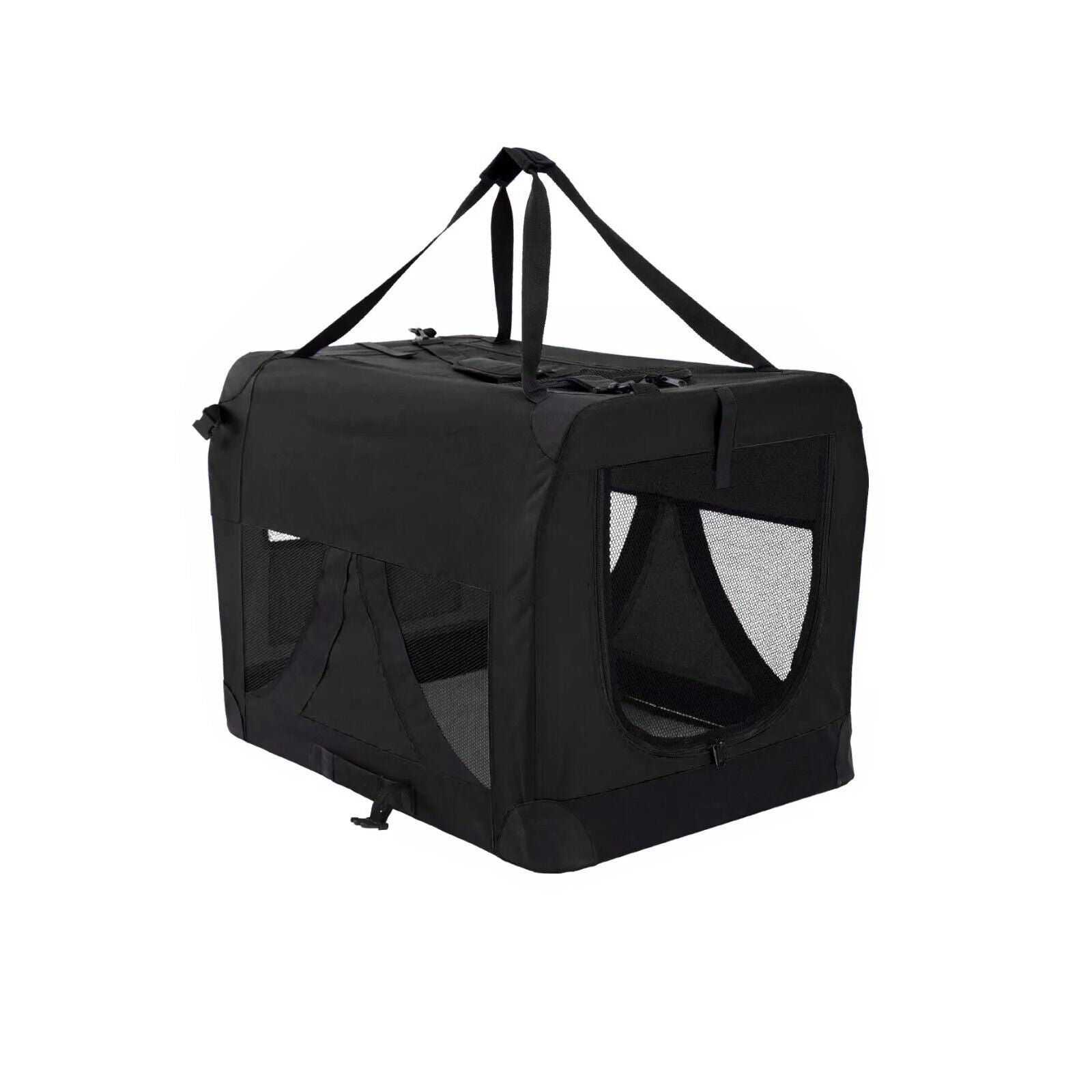 Dog Playpens & Gates: Portable Soft Dog Cage Crate Carrier L BLACK